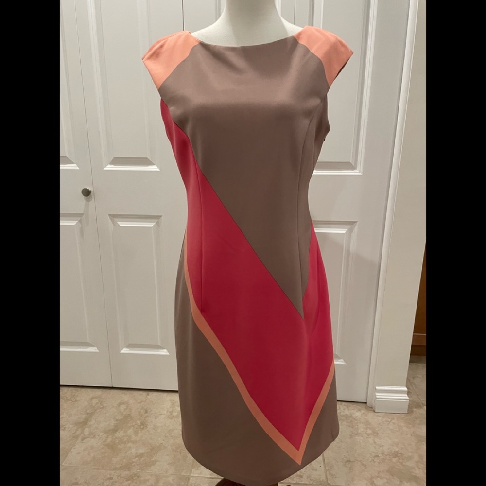 Maggie London multi-toned striped dress size 4.